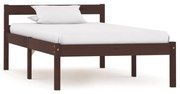 vidaXL Bedframe massief grenenhout donkerbruin 90x200 cm