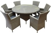 Capri Riccione dining tuinset 150 cm rond 7-delig grijs