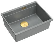 granieten spoelbak Logan 100 Grey Metallic