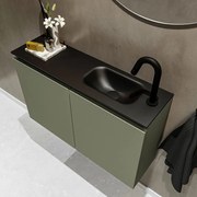 Mondiaz Ture 80cm toiletmeubel army met wastafel urban rechts 1 kraangat