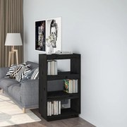 vidaXL Boekenkast/kamerscherm 60x35x103 cm massief grenenhout zwart