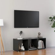 vidaXL Tv-meubel 107x35x37 cm spaanplaat hoogglans grijs