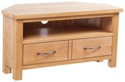 vidaXL Tv-meubel met lade 88x42x46 cm massief eikenhout