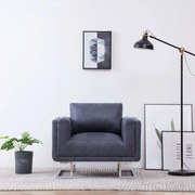 vidaXL Fauteuil kubus kunstsuède grijs