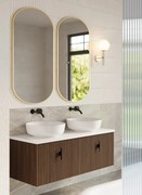 Muebles Ezra badmeubel ribbelfront 120cm walnoot met wit toppaneel zonder waskom