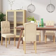 vidaXL Eetkamerstoelen 4 st stof crèmekleurig