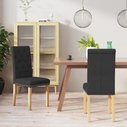 vidaXL Eetkamerstoelen 2 st stof zwart