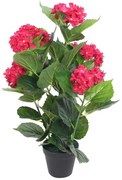 vidaXL Kunst hortensia plant met pot 60 cm rood