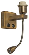 Wandlamp brons incl. LED met leesarm - Brescia Combi