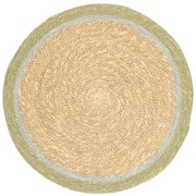 Placemat naturel, zeegras, groene rand,Ø38 cm