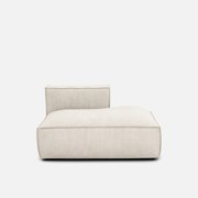 Loungebank element rechts voor modulaire bank, in ribfluweel, SEVEN