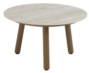 Taste by 4 Seasons Salute salontafel amber met rond keramisch tafelblad Ø 60 cm (H 35 cm) SALE Loungetafel beige weerbestendig