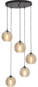 Goossens Hanglamp Soleil, Hanglamp met 5 lichtpunten Ø50cm