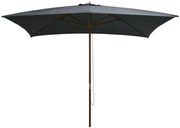 vidaXL Parasol met houten paal 200x300 cm antraciet