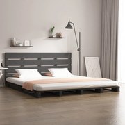 vidaXL Bedframe massief grenenhout grijs 180x200 cm 6FT Super King