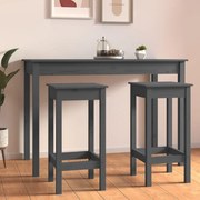 vidaXL Barstoelen 2 st 40x40x78 cm massief grenenhout grijs