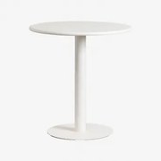 Ronde Metalen Keukentafel Ø70 Cm Mizzi Gardenia Wit - Sklum