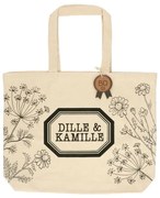 Canvas tas, Dille&amp;Kamille, gerecycled katoen, limited edition, groot, 40 x 50 x 10 cm