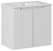 Comad Nova White badkamermeubel 60x40cm wit met 2 deuren en wastafel 1 kraangat