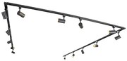 Modern railsysteem met 14 spots zwart 1-fase  - Iconic Jeana