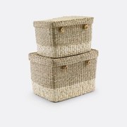 Set van 2 koffers in strogras, Fanero