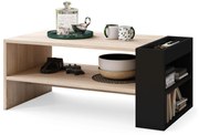 NEFRI Eik Sonoma/Zwart Mat - MODERNE KOFFIETAFEL MET LEGPLANK