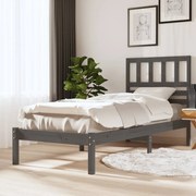 vidaXL Bedframe massief grenenhout grijs 75x190 cm 2FT6 small single