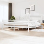 vidaXL Bedframe massief hout wit 180x200 cm 6FT Super King