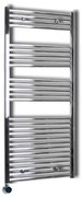 Sanicare elektrische design radiator 45x172cm wit met thermostaat links chroom