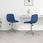 vidaXL Eetkamerstoelen draaibaar 2 st stof blauw