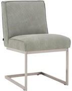 Goossens Excellent Eetkamerstoel Tom groen leer leuning, urban industrieel