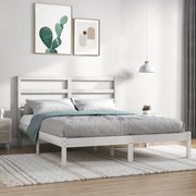 vidaXL Bedframe massief grenenhout wit 140x190 cm