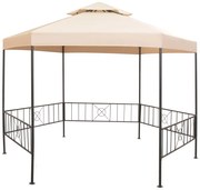 vidaXL Tuinprieel 323x265 cm hexagonaal beige