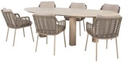 Taste by 4 Seasons Puglia tuinset latte met Denia tafel met geprint keramisch blad 240 cm Tuinset   taupe weerbestendig
