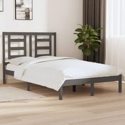 vidaXL Bedframe massief hout grijs 120x190 cm 4FT Small Double