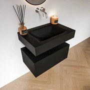 Zaro Alan badmeubel 70cm urban 1 lade met vrijhangende wastafel cloud midden zonder kraangat urban