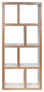 TemaHome Berlin Smalle Roomdivider 8-vaks Wit En Hout - 70x34x159cm.