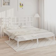 vidaXL Bedframe massief hout wit 180x200 cm 6FT Super King