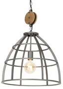 Industriële hanglamp donkergrijs met hout 47 cm - Arthur
