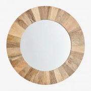 Ronde Wandspiegel Ø55 Cm In Lanzarote Mangohout Mangohout - Sklum