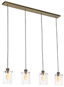 Eettafel / Eetkamer Scandinavische hanglamp brons met glas 4-lichts - Dome Modern E27 Binnenverlichting Lamp