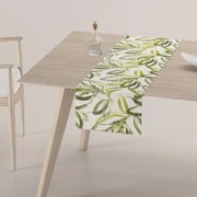 Dekoria Rechthoekige tafelloper, wit-groente, 40 x 130 cm