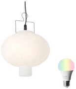 Smart buiten hanglamp wit 35cm incl. Wifi A60 - Pion Modern E27 IP44 Buitenverlichting rond