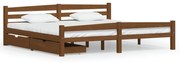 vidaXL Bedframe met 2 lades massief grenenhout honingbruin 200x200 cm