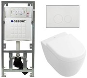 Villeroy & Boch Subway 2.0 Compact DirectFlush Toiletset - Geberit reservoir - softclose - quickrelease - bedieningsplaat ronde knoppen - wit 0701131/1024232/SW706186/1025456/