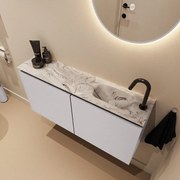 Mondiaz Ture DLux toiletmeubel 100cm cale met wastafel glace rechts met kraangat