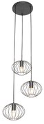 Industriële hanglamp zwart 3-lichts - Margarita Design E27 rond Binnenverlichting Lamp