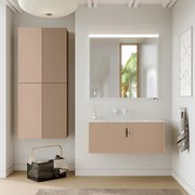 Muebles Raya badmeubel ribbelfront 100cm macchiato met witte wastafel zonder kraangat