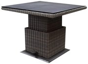 Miami lounge-diningtafel 90x90xH47-71 cm in hoogte verstelbaar grijs