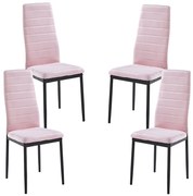 Set 4 Lauter Fluwelen Stoelen